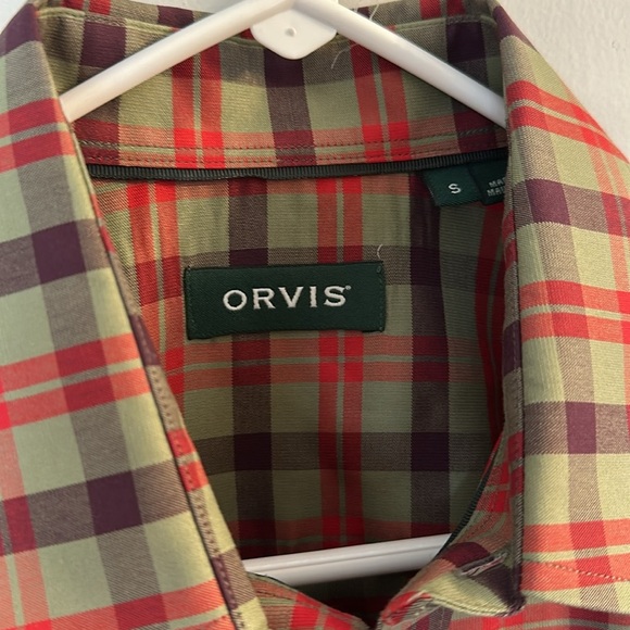 Orvis Mens Button Down Shirt small Plaid Long Sleeve Collared - Picture 2 of 4
